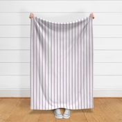 Chrome and Lilac Ticking Stripe on White