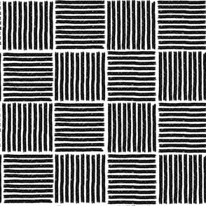 Black and White Checkered Striped Design