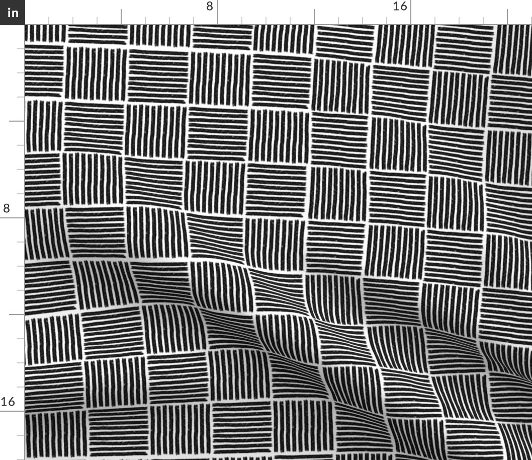 Black and White Checkered Striped Design