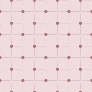 SMALL MCM Dot Dash Grid - Burnt Mauve - soft