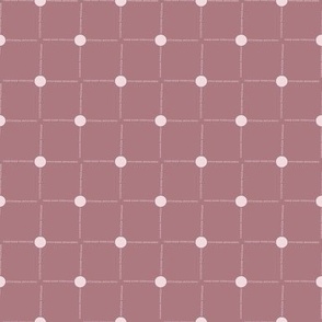 SMALL MCM Dot Dash Grid - Burnt Mauve