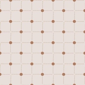 SMALL MCM Dot Dash Grid - Caramel Brown - soft