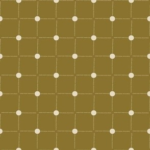 SMALL MCM Dot Dash Grid - Golden Olive Green