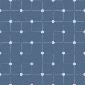 SMALL MCM Dot Dash Grid - Muted Blue