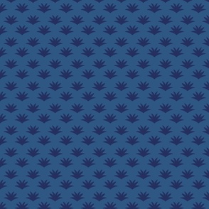 Small Palms - Navy on Royal Blue