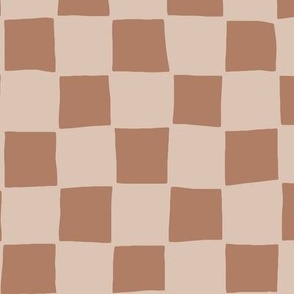 booboo collective - 1.5 inch wobble check grid - caramel brown