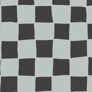 booboo collective - 1.5 inch wobble check grid - charcoal grey
