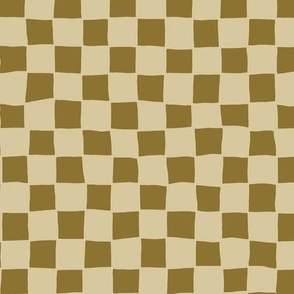 booboo collective -  3_4 inch wobble check grid - golden olive green