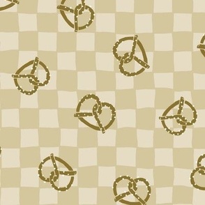 booboo collective - pretzel on checkers - golden olive green