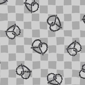 booboo collective - pretzel on checkers - mid grey