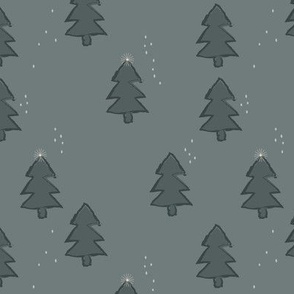 booboo collective - christmas trees - muted teal