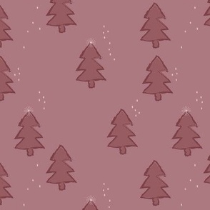 booboo collective - christmas trees - mauve