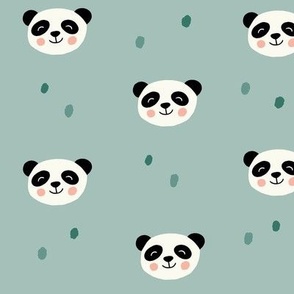 Baby Panda - Pale green blue_large