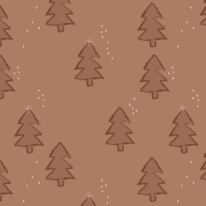 booboo collective - christmas trees - caramel brown