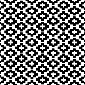 Moroccan rhombus geometric Black and White High Contrast print dense on white