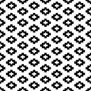 Moroccan rhombus geometric Black and White High Contrast print on white
