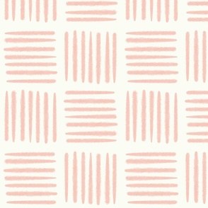 Basket Weave Stripes Check Geometric- dusty pink