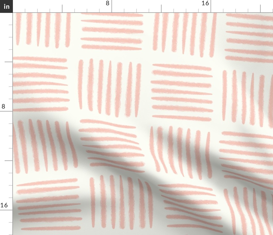 Basket Weave Stripes Check Geometric- dusty pink
