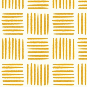 Basket Weave Stripes Check Geometric-golden yellow