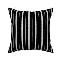 Classic Stripes with crosses Black and White High Contrast print on black small