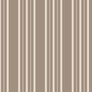 Classic Stripe Five Thick and Thin neutral beige brown background large