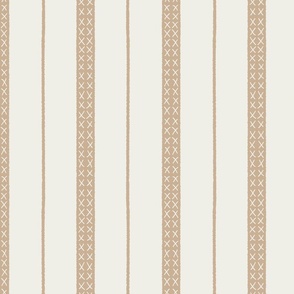 Classic Stripes with crosses neutral earth tone large