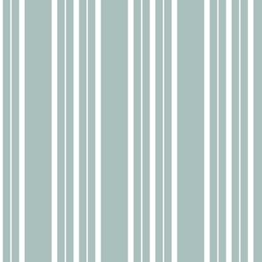 Classic Stripe Five Thick and Thin dusty blue and white