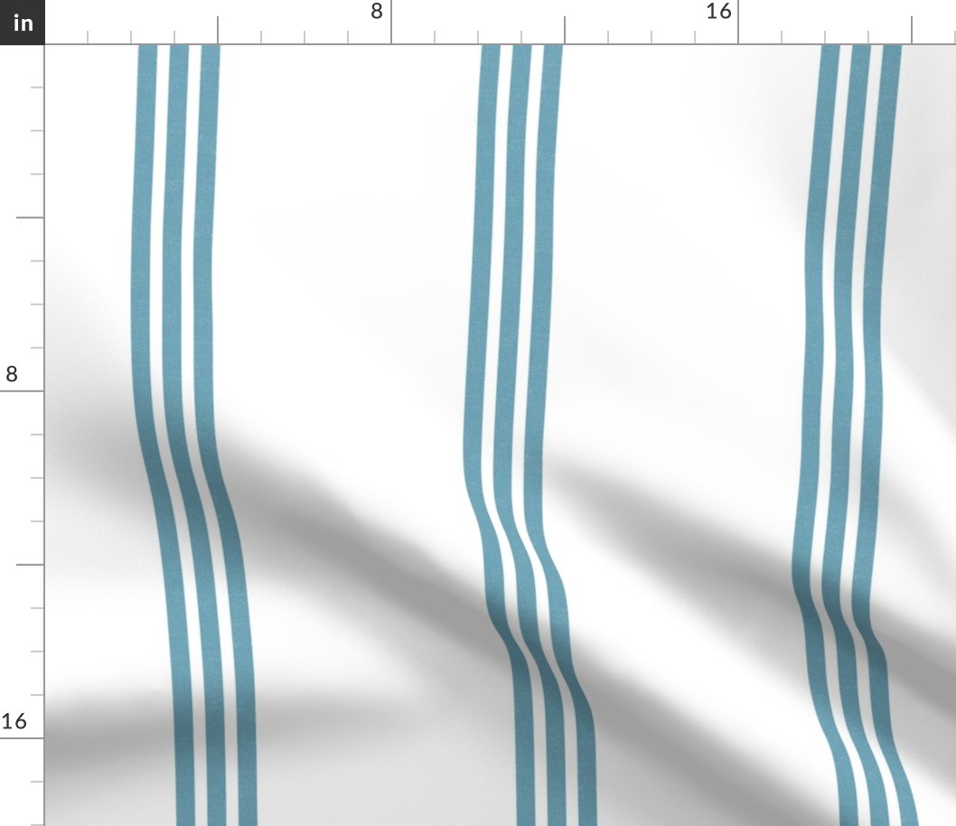 Classic Linen Triple Stripe Textured classic blue large