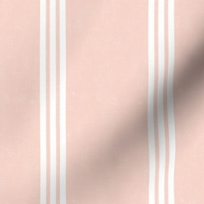 Classic Linen Triple Stripe Textured dusty pink background medium