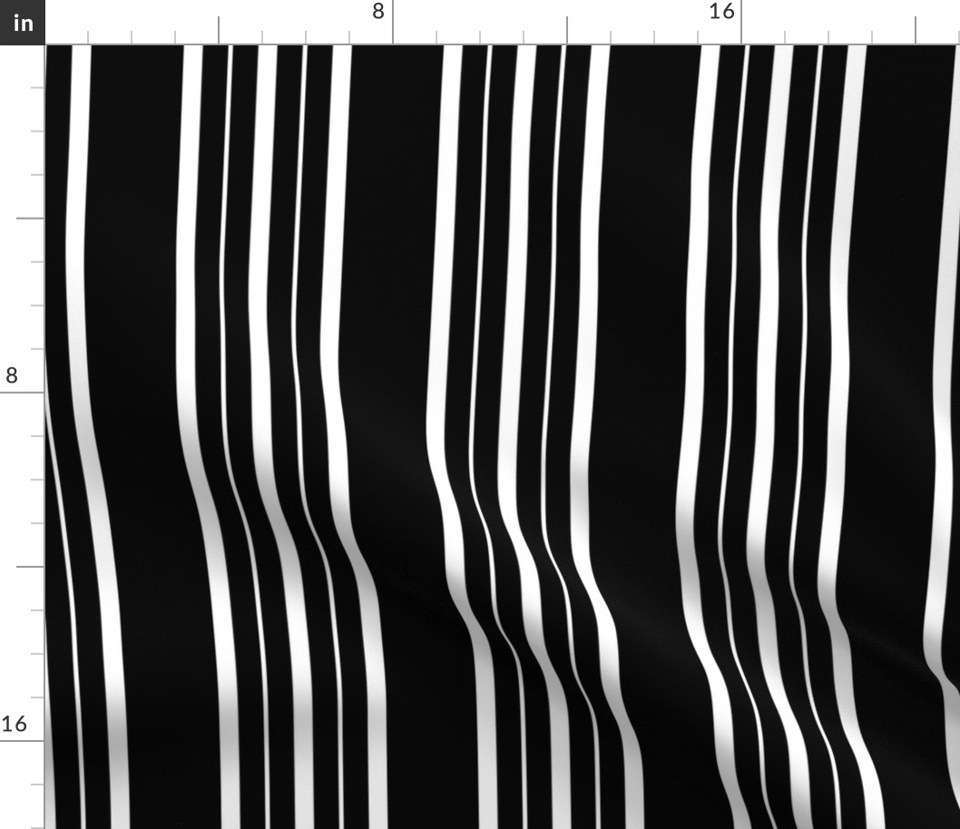 Classic Stripe Five Thick and Thin White and black background large