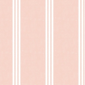 Classic Linen Triple Stripe Textured dusty pink background medium