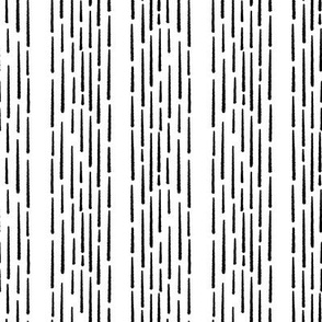 Dashed Stripes Black and White High Contrast print on white small