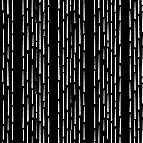 Dashed Stripes Black and White High Contrast print on black small