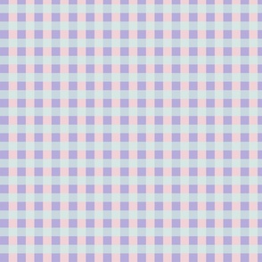 Pastel green, purple and pink gingham - Small scale