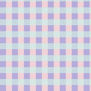 Pastel green, purple and pink gingham - Medium scale