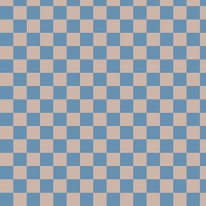 Checkered simple  -blue, beige