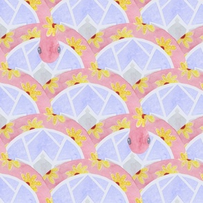 Watercolour snake scallop pattern - large