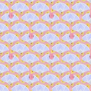 Watercolour snake scallop pattern - medium