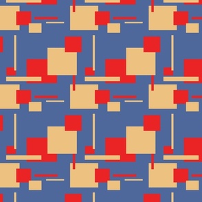 Layers-red, yellow, blue , geometric