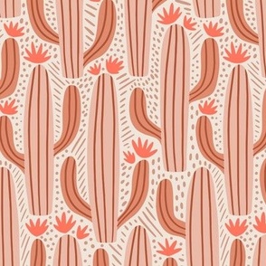 Large | Cactus Country | Warm Peachy Pink Earth Tones