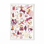 Myth and Legend Alphabet Folktale Tea Towel_Purple