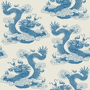 Dragons - Dark Blue Cream White 2