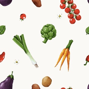 Hand-painted colorful vegetables