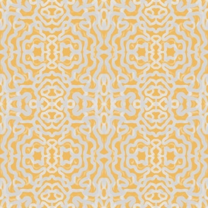 Abstract Brain Coral Pattern Gray on Golden Yellow