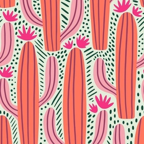 Cactus Country | Extra Large Scale | Bright Pink Orange