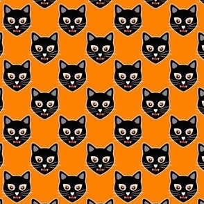 1270 small - Black Cats - Demented Vampire Kitties orange