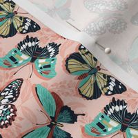 Mariposa - Butterflies Pink Tropics Small Scale