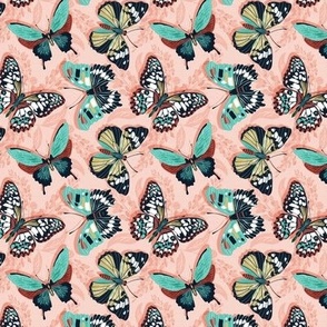 Mariposa - Butterflies Pink Tropics Small Scale