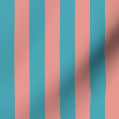 1" colorful cabana (turquoise and salmon pink)