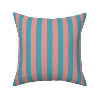 1" colorful cabana (turquoise and salmon pink)